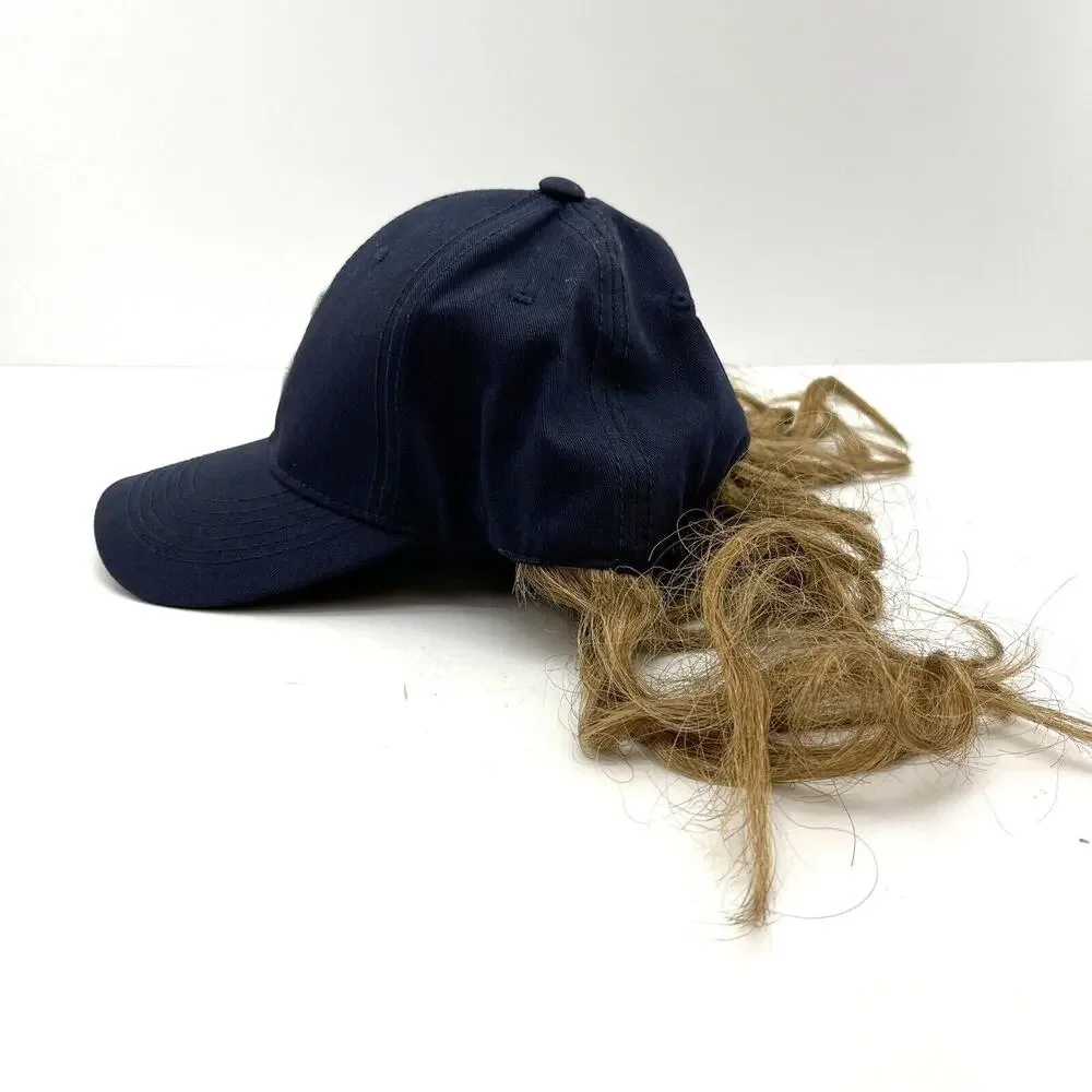Vintage Seattle Mariners Snapback Hat Cap with Wig Long Hair Don’t Care One Size